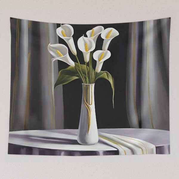 Item preview, White Calla Lilies in vase designed and sold by AJSRPrints.