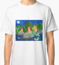 Retro Sixties Mermaid Grotto Painting Classic T-Shirt