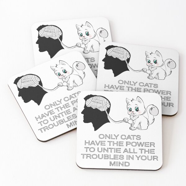 Item preview, ONLY CATS HAVE THE POWER TO UNTIE ALL THE TROUBLES IN YOUR MIND White designed and sold by Ben3842.