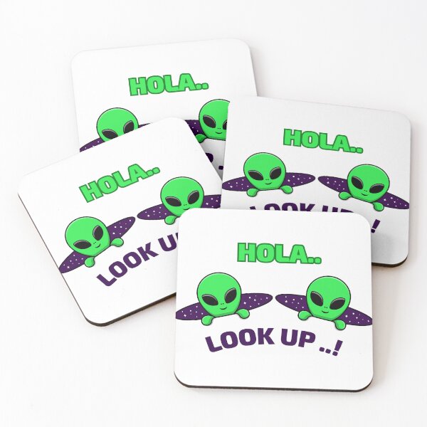 Item preview, Hola... Look Up..! Two Aliens Peeking Halloween Design designed and sold by RK-Artist.