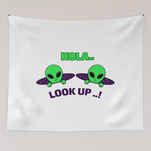 Item preview, Hola... Look Up..! Two Aliens Peeking Halloween Design designed and sold by RK-Artist.