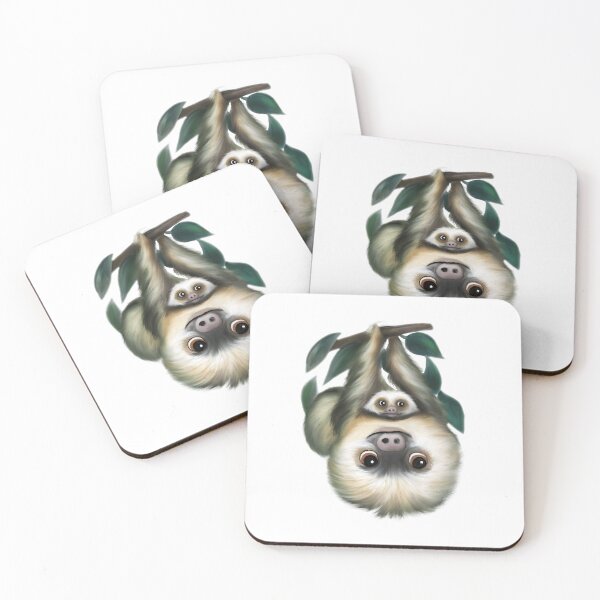 Item preview, Sloth with baby acrylic/digital painting designed and sold by Funsize-Art.