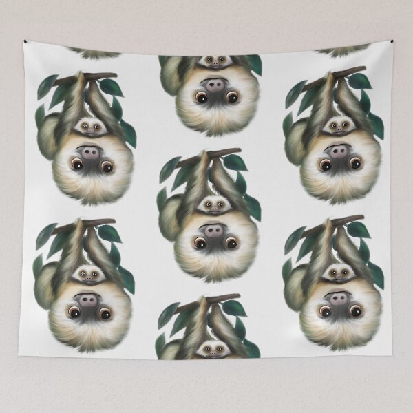 Item preview, Sloth with baby acrylic/digital painting designed and sold by Funsize-Art.