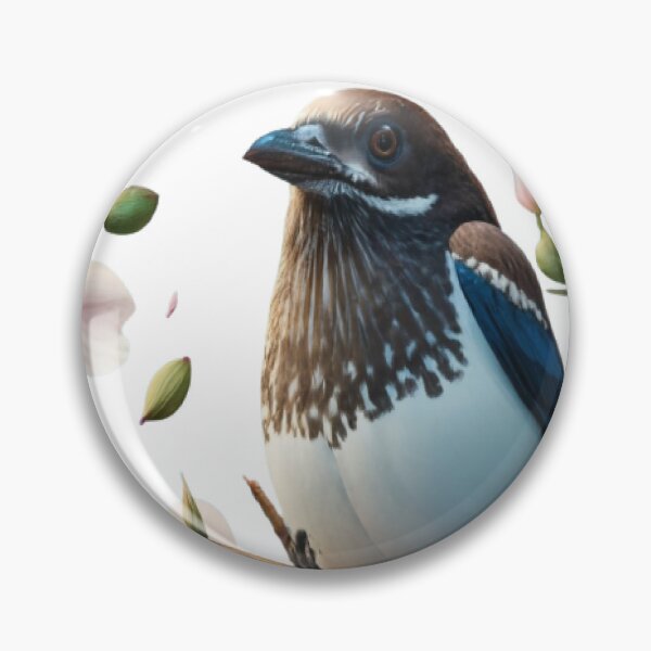 Item preview, Butcherbird Bird with Roses Flowering Pink Color designed and sold by SHOPILIE.