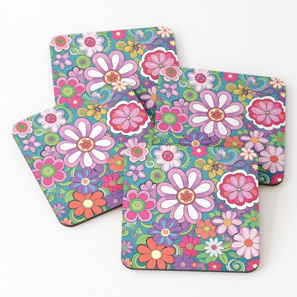 Item preview, Hippy Floral Bright Color Swirls Bubbles Psychedelic Explosion  designed and sold by Wiseass.
