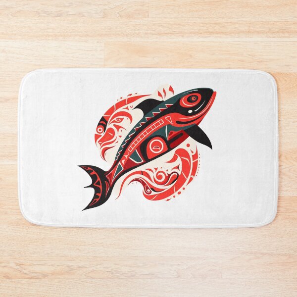 Item preview, Red and Black Indigenous Orca in the Sea designed and sold by liana campbell.