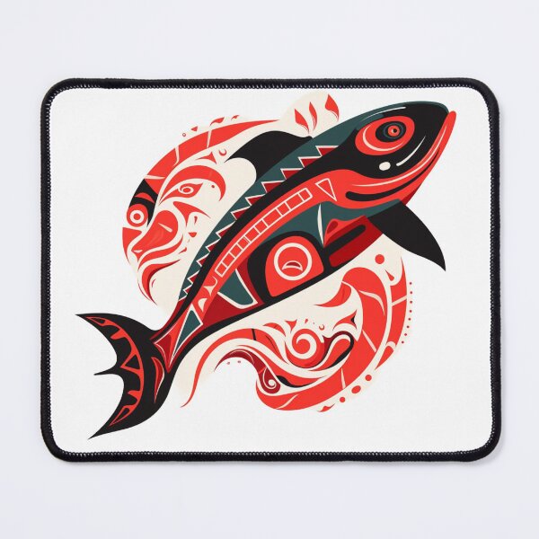 Item preview, Red and Black Indigenous Orca in the Sea designed and sold by liana campbell.