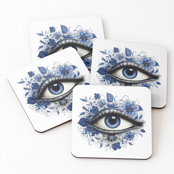 Artikelvorschau, Wunderschönes blaues Auge, umgeben von Blumen entworfen und verkauft von liana campbell.