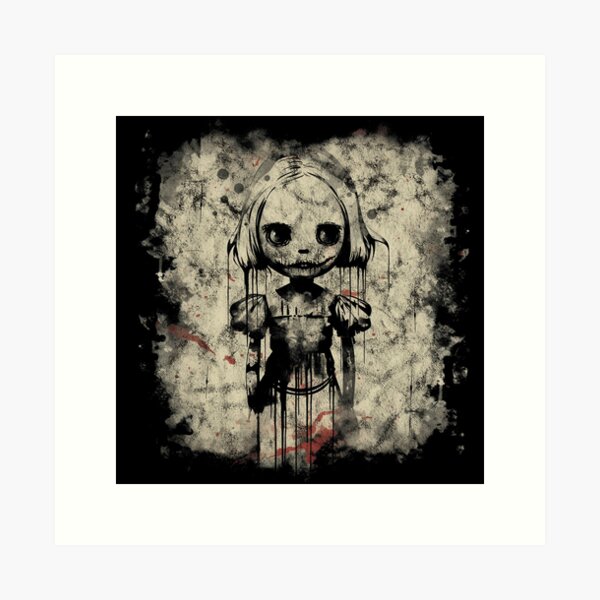 ZOMBIE FRAME Creepy Art Zombie Bloody Artdoll Home Decor Halloween Dark  Style Tattoo Decor Spooky Art Gothic 