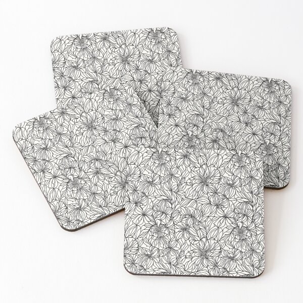 Item preview, Line Flower Patterns 01 designed and sold by DoodleLandShop.