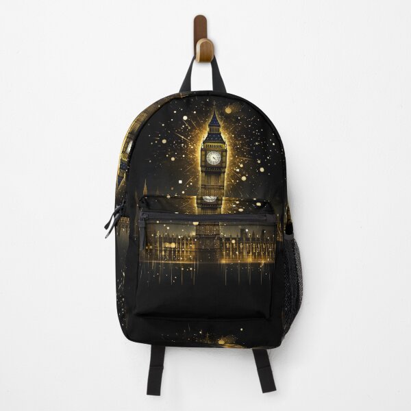 Item preview, Bright and shiny Big Ben in London in the style of golden age illustrations designed and sold by AI-Only Creations.