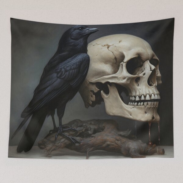 Item preview, HALLOWEEN Crow and Skull designed and sold by RedHandedOD.