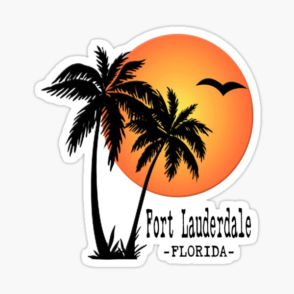 Fort Lauderdale Florida Beach Sun Palm Trees  Sticker