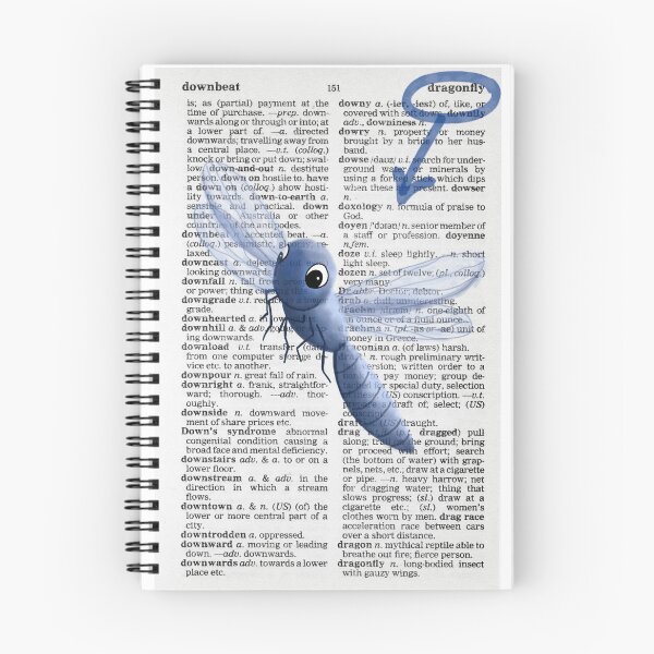 Item preview, Cute dragonfly on a dictionary page painting designed and sold by Funsize-Art.