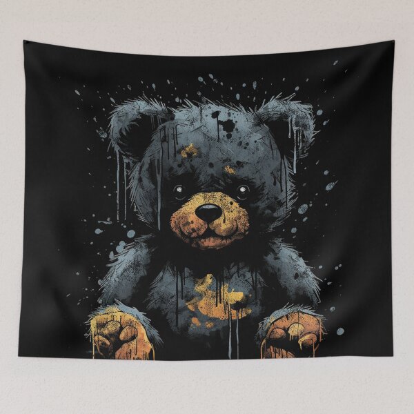 Item preview, A Vintage Distressed Street Art Creepy Teddy Bear designed and sold by GVRDesign.