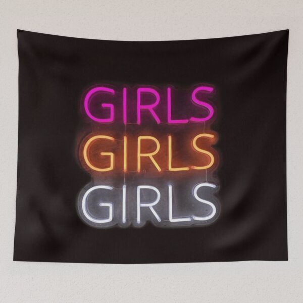Item preview, GIRLS, GIRLS, GIRLS - Neon Sign designed and sold by BlackSheeper.