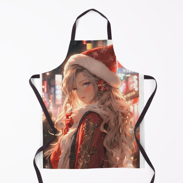 Item preview, Drawing of an anime lady in the style of Santa Claus and christmas designed and sold by AI-Only Creations.
