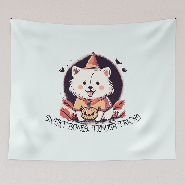 Item preview, Sweet Bones & Tender Tricks - Adorable Dog and Pumpkin designed and sold by ARVM.
