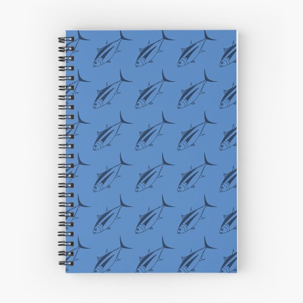 Item preview, Cute Albacore Fish in Marine Blue on Aegean Blue designed and sold by fruttidimare.