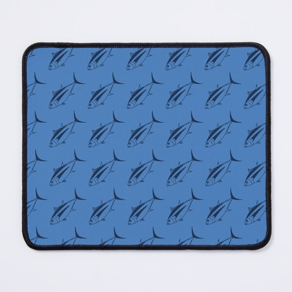 Item preview, Cute Albacore Fish in Marine Blue on Aegean Blue designed and sold by fruttidimare.