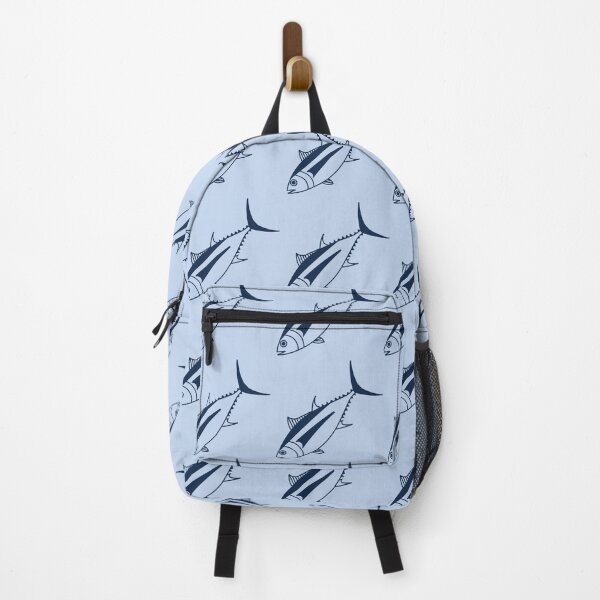 Item preview, Cute Albacore Fish in Marine Blue on Light Blue designed and sold by fruttidimare.