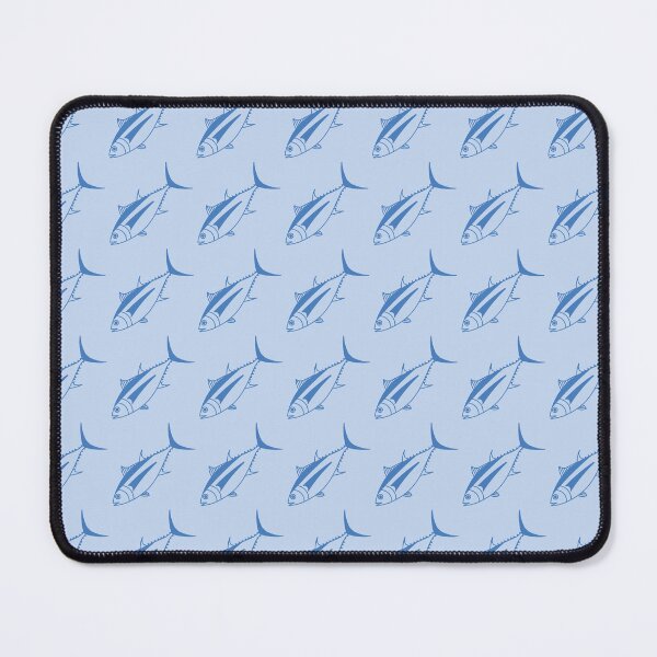 Item preview, Cute Albacore Fish in Aegean Blue on Light Blue designed and sold by fruttidimare.