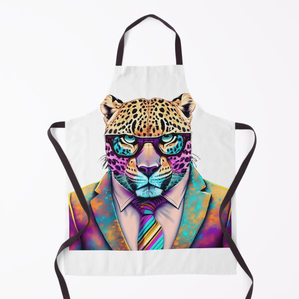 Item preview, Póster de leopardo de moda con estilo, gafas de aspecto amenazador, decoración del hogar vibrante, retrato de estilo dibujado a mano, pared colorida, impresión artística de animales de moda designed and sold by ButonDesign.