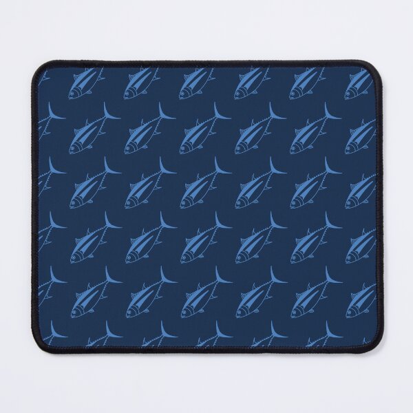 Item preview, Cute Albacore Fish in Aegean Blue on Marine Blue designed and sold by fruttidimare.