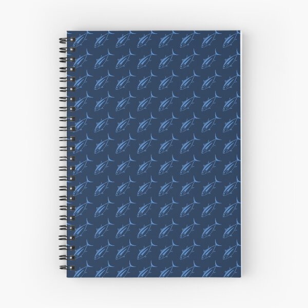 Item preview, Cute Albacore Fish in Aegean Blue on Marine Blue designed and sold by fruttidimare.