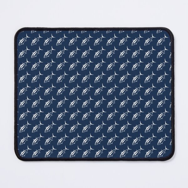 Item preview, Cute Albacore Fish in White on Marine Blue designed and sold by fruttidimare.