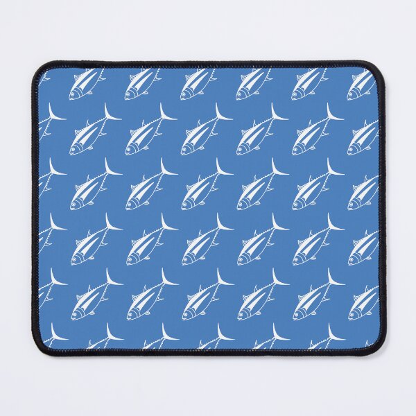 Item preview, Cute Albacore Fish in White on Aegean Blue designed and sold by fruttidimare.