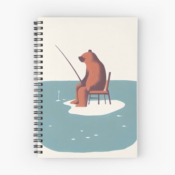 Artikelvorschau, Minimalistischer Risograph-Druck / Eisfischerbär entworfen und verkauft von SubtleMetSimple.