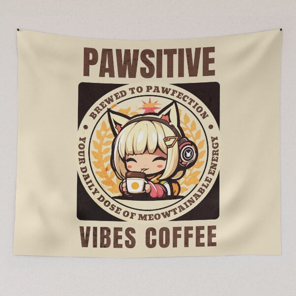 Item preview, Pawsitive Vibes Coffee 4 designed and sold by Chibi Cat Art Corner.