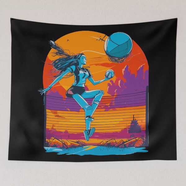 Item preview, Volleyball woman in a Halloween themed cemetery designed and sold by MB2PRo.