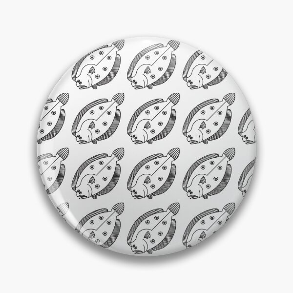 Item preview, Fun Flounder Fish in Black and White  designed and sold by fruttidimare.