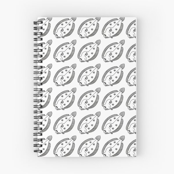 Item preview, Fun Flounder Fish in Black and White  designed and sold by fruttidimare.