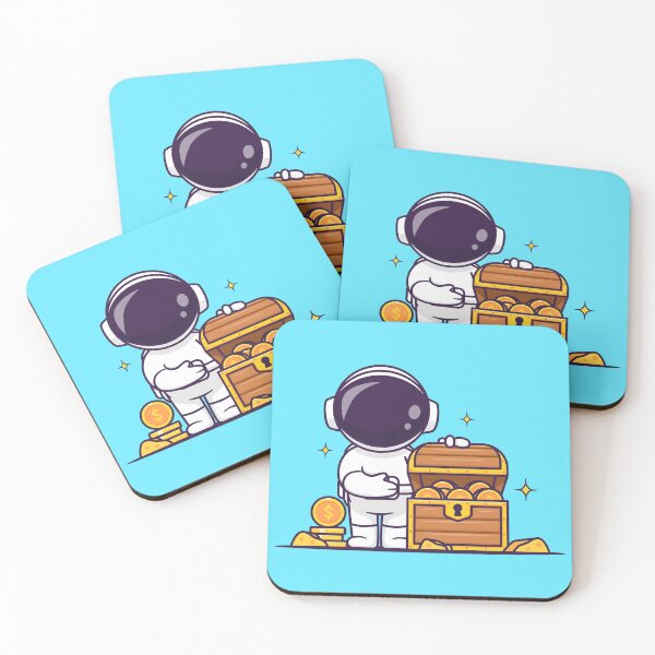Item preview, Cosmic Treasure Hunt: Cute Astronaut with Gold Coin in Cartoon Vector Icon designed and sold by hjian8219.