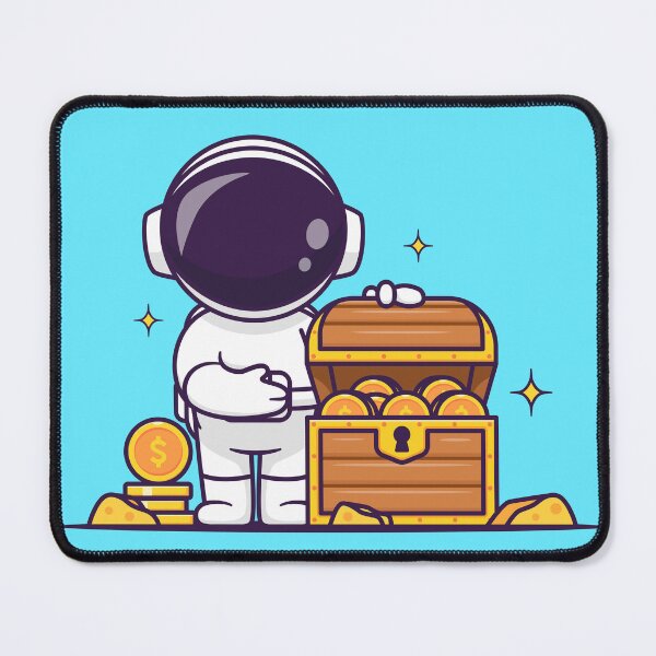 Item preview, Cosmic Treasure Hunt: Cute Astronaut with Gold Coin in Cartoon Vector Icon designed and sold by hjian8219.