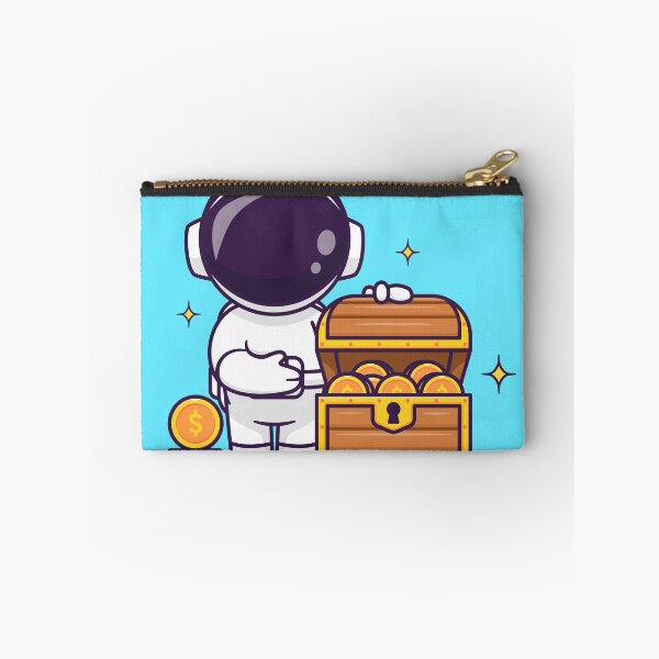 Item preview, Cosmic Treasure Hunt: Cute Astronaut with Gold Coin in Cartoon Vector Icon designed and sold by hjian8219.