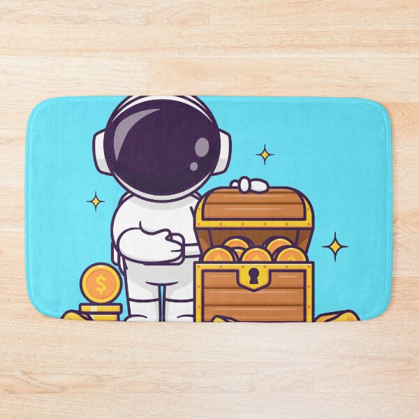 Item preview, Cosmic Treasure Hunt: Cute Astronaut with Gold Coin in Cartoon Vector Icon designed and sold by hjian8219.