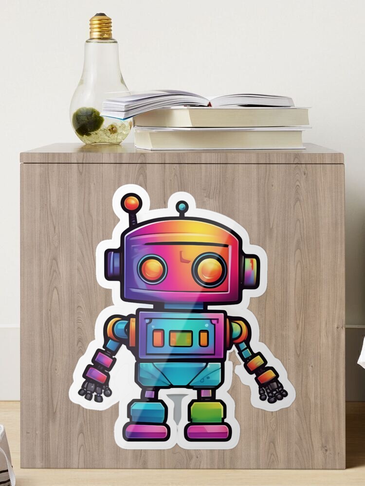 Rainbow Robots Stickers Bundle Graphic by MMShopArt · Creative Fabrica