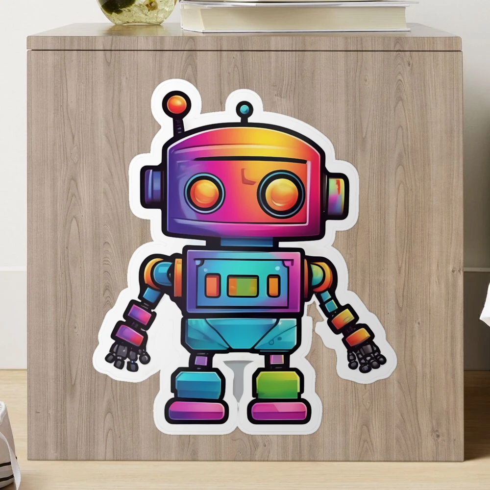 Colorful Robot Sticker Sticker for Sale by Ahmed Abdelghaffar