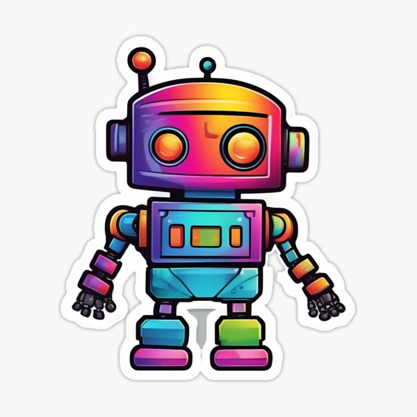 Colorful Robot Sticker Sticker for Sale by Ahmed Abdelghaffar