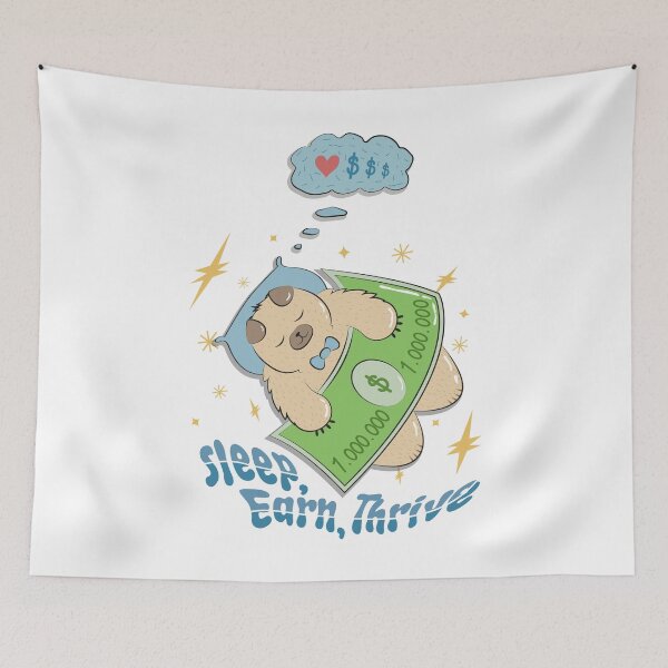 Item preview, RichyBear: Sleep, earn, thrive  designed and sold by CuteAndCoolSt.