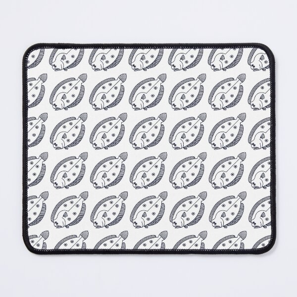 Item preview, Fun Flounder Fish in Deepest Blue and White  designed and sold by fruttidimare.