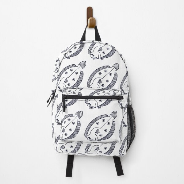 Item preview, Fun Flounder Fish in Deepest Blue and White  designed and sold by fruttidimare.