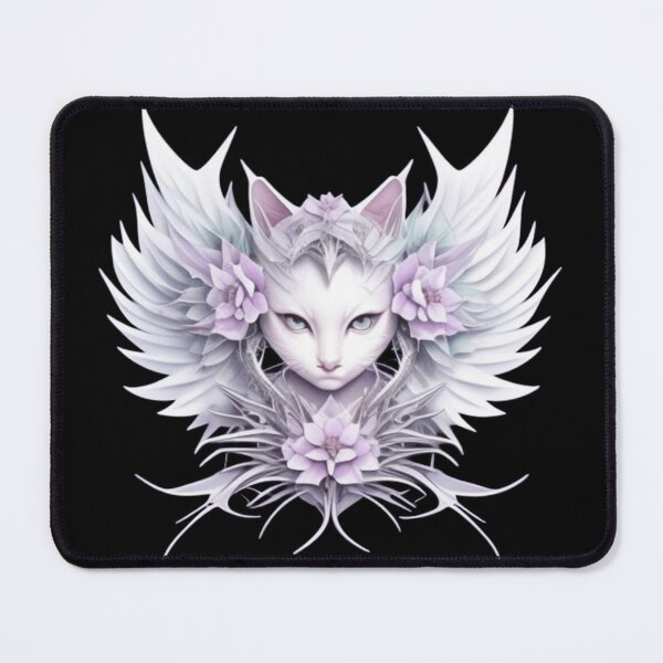 Item preview, ethereal kitty and purple flowers designed and sold by Roxburylane.
