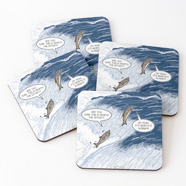 Item preview, Salmon Spawning Season Motivational Cartoon designed and sold by Out to Lunch Cartoons and More.
