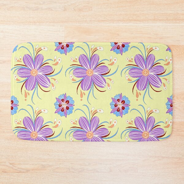 Item preview, Purple Flower Pattern - Yellow designed and sold by Timeknights.