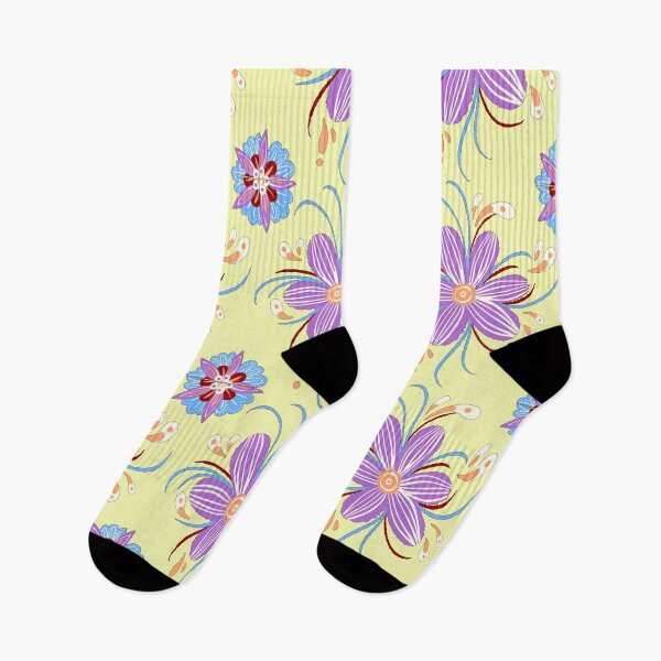 Item preview, Purple Flower Pattern - Yellow designed and sold by Timeknights.